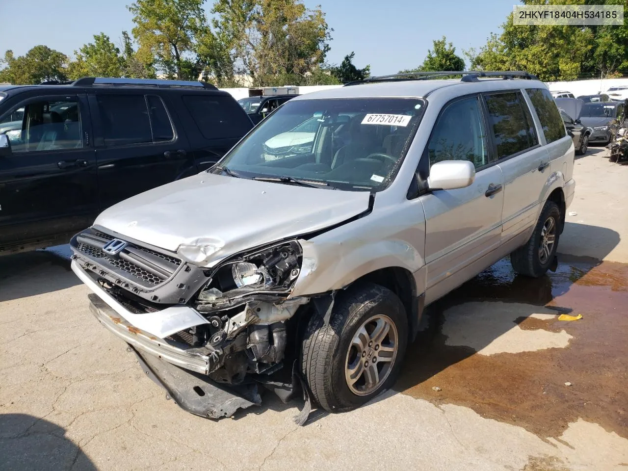 2004 Honda Pilot Ex VIN: 2HKYF18404H534185 Lot: 67757014