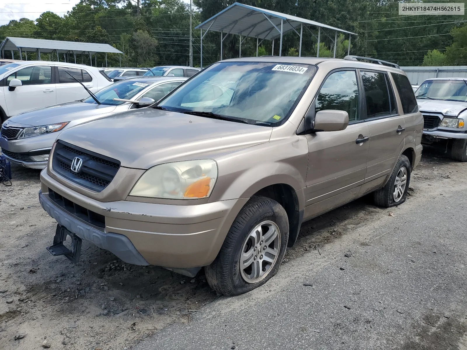 2HKYF18474H562615 2004 Honda Pilot Ex