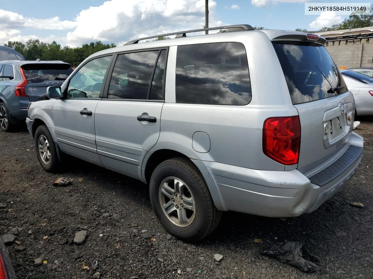 2004 Honda Pilot Exl VIN: 2HKYF18584H519149 Lot: 68347044