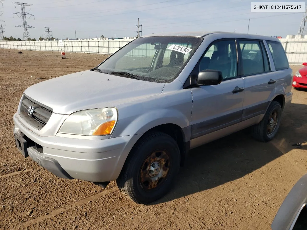 2004 Honda Pilot Lx VIN: 2HKYF18124H575617 Lot: 70221684