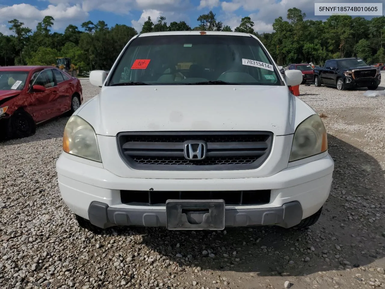 2004 Honda Pilot Exl VIN: 5FNYF18574B010605 Lot: 70315414