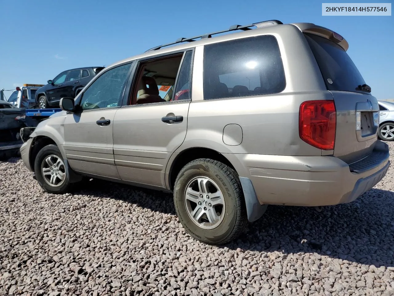 2004 Honda Pilot Ex VIN: 2HKYF18414H577546 Lot: 72026574