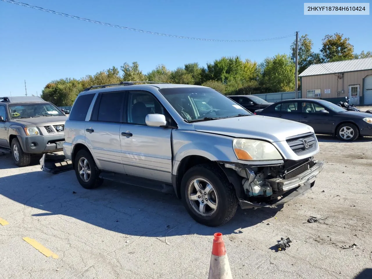 2004 Honda Pilot Exl VIN: 2HKYF18784H610424 Lot: 74364044