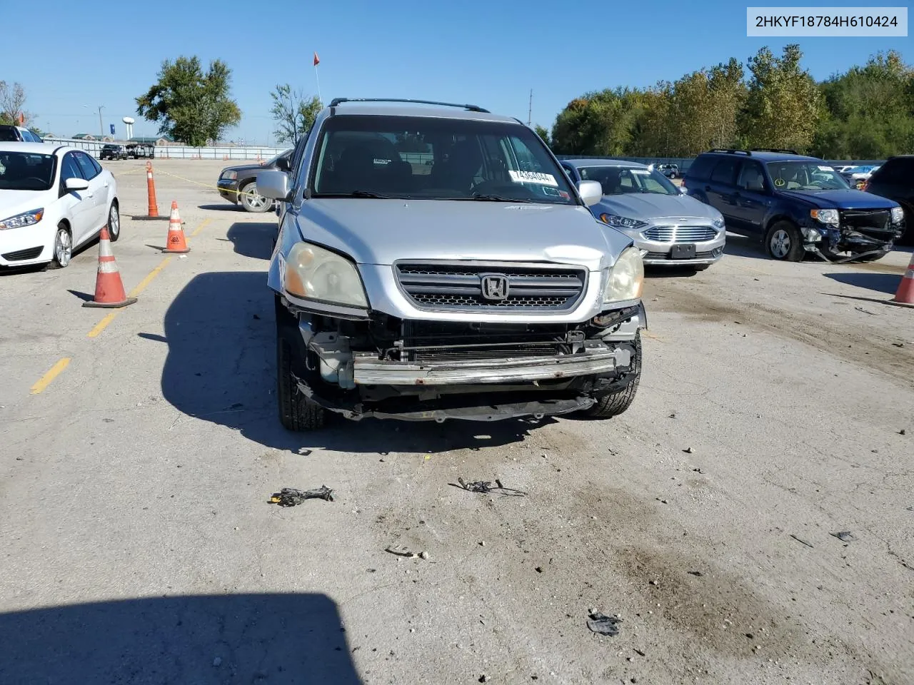 2004 Honda Pilot Exl VIN: 2HKYF18784H610424 Lot: 74364044