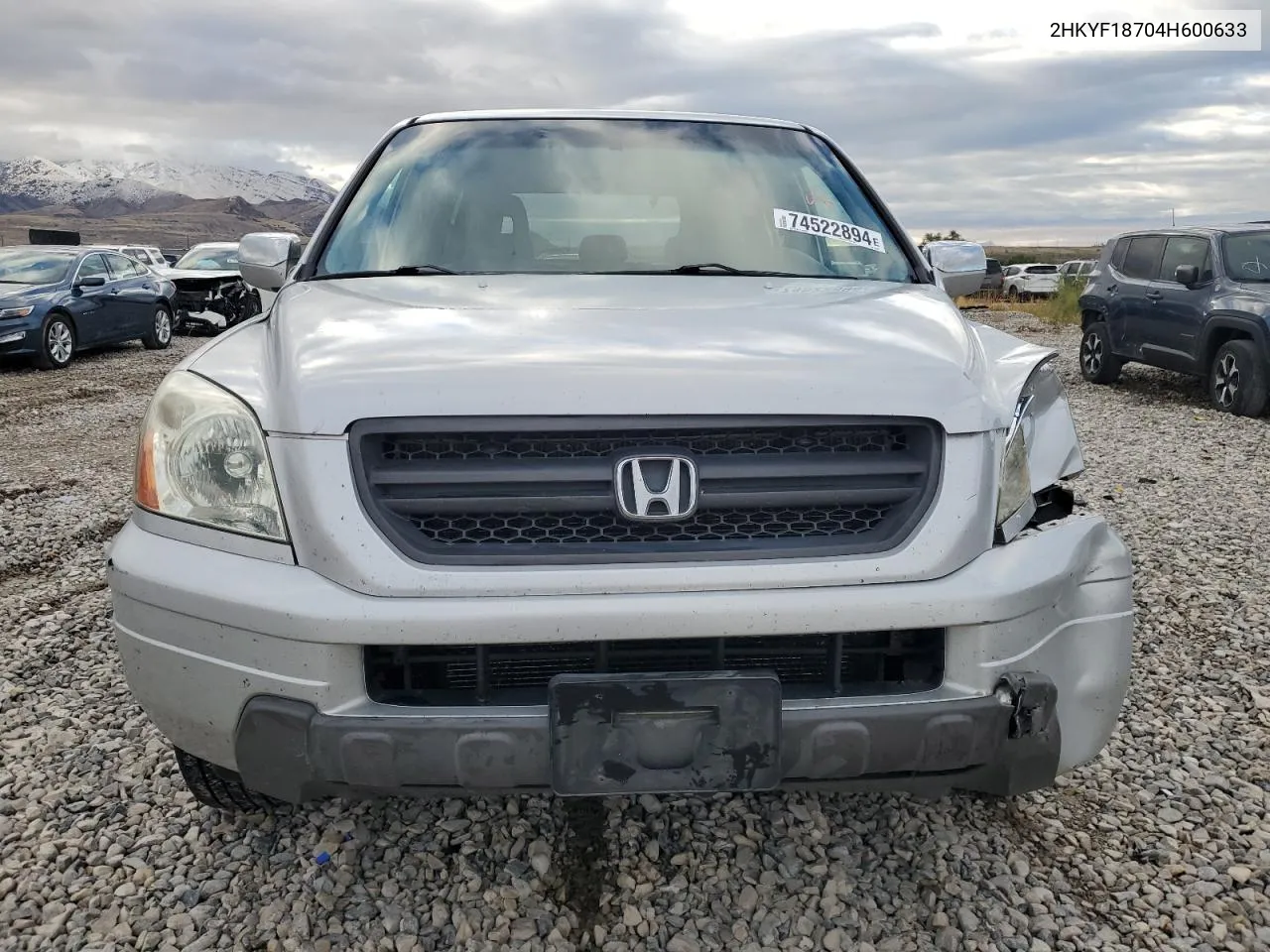 2004 Honda Pilot Exl VIN: 2HKYF18704H600633 Lot: 74522894