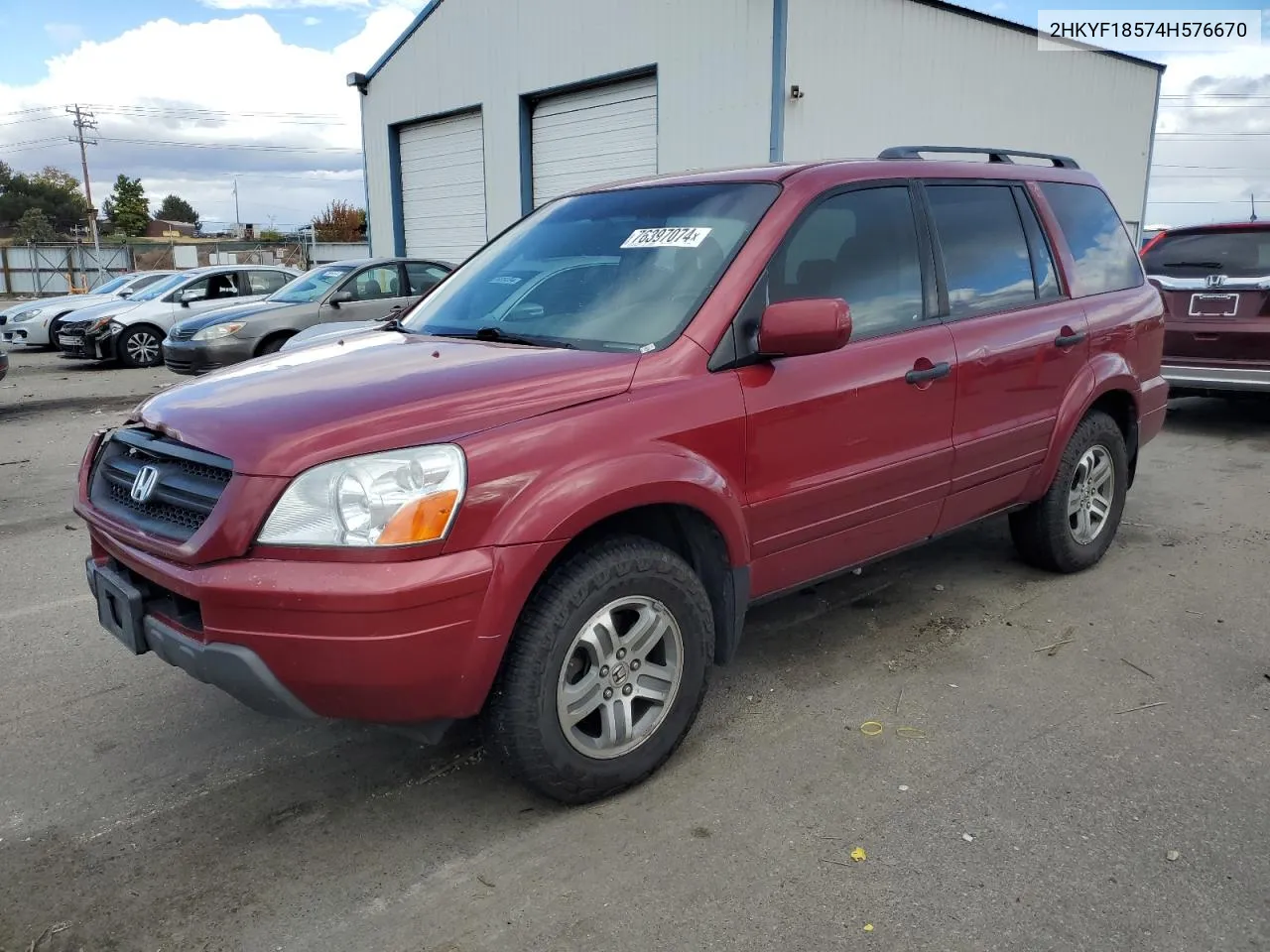 2004 Honda Pilot Exl VIN: 2HKYF18574H576670 Lot: 76397074