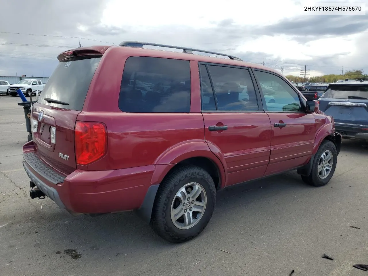 2004 Honda Pilot Exl VIN: 2HKYF18574H576670 Lot: 76397074