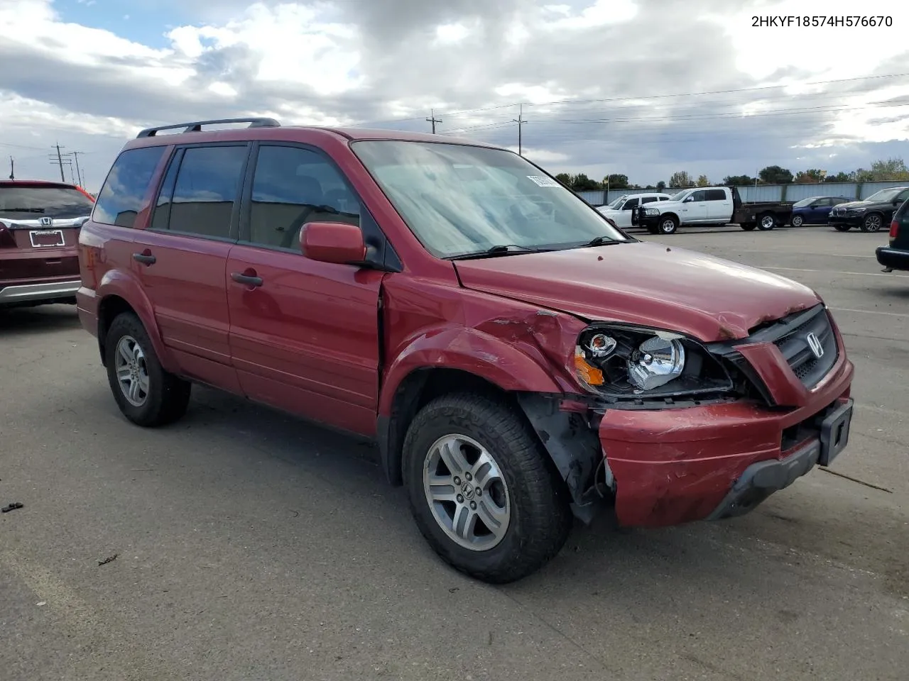 2004 Honda Pilot Exl VIN: 2HKYF18574H576670 Lot: 76397074