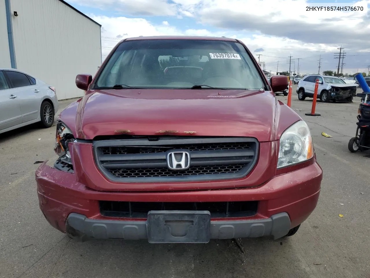 2004 Honda Pilot Exl VIN: 2HKYF18574H576670 Lot: 76397074