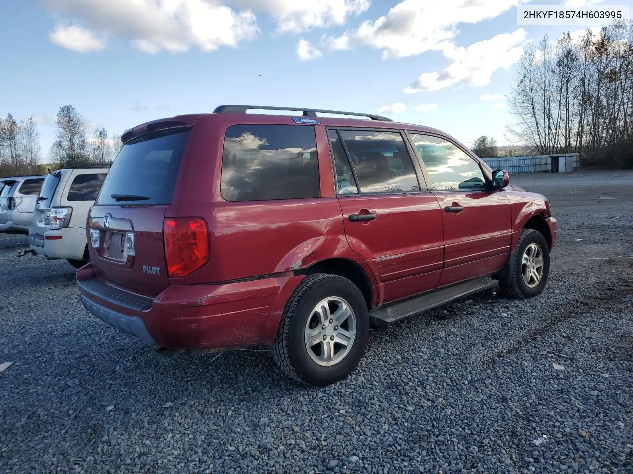 2004 Honda Pilot Exl VIN: 2HKYF18574H603995 Lot: 76495914