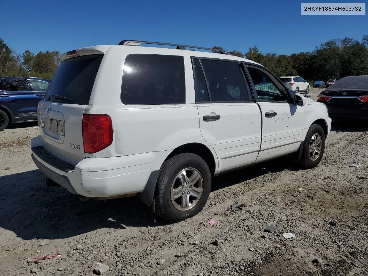 2004 Honda Pilot Exl VIN: 2HKYF18674H603732 Lot: 76716224