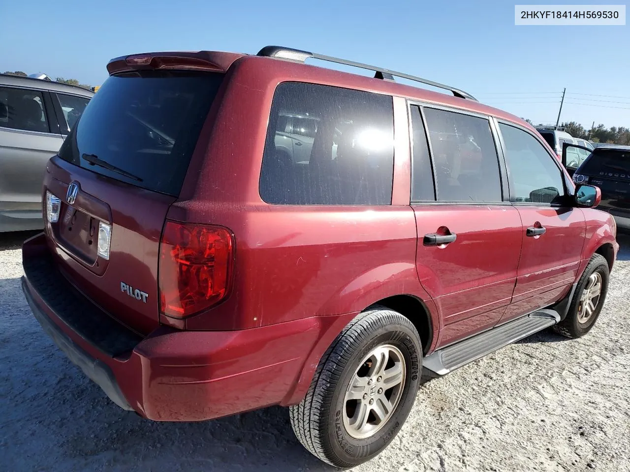 2004 Honda Pilot Ex VIN: 2HKYF18414H569530 Lot: 76738144