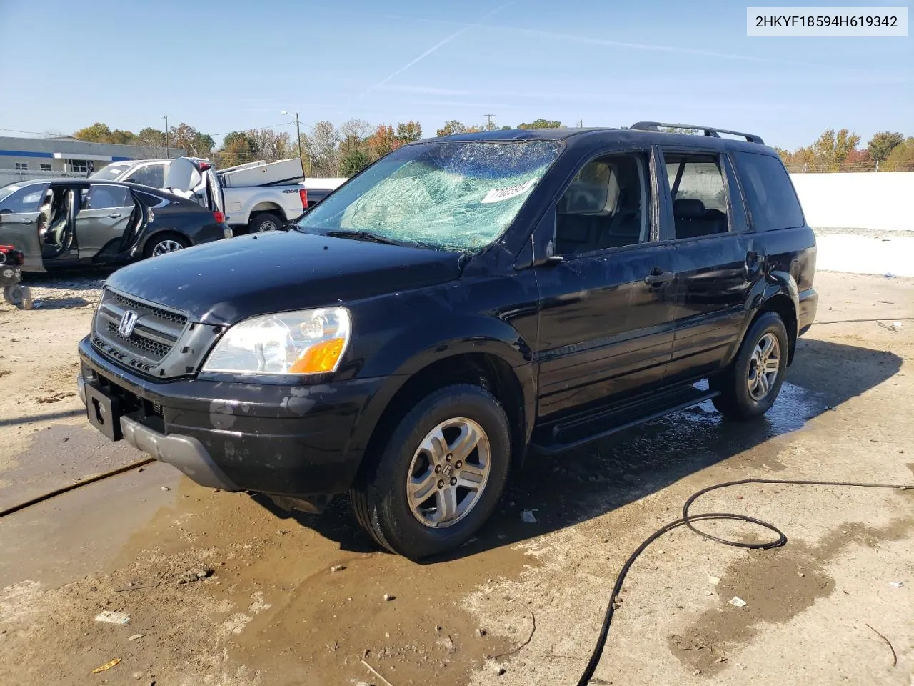 2004 Honda Pilot Exl VIN: 2HKYF18594H619342 Lot: 77005984