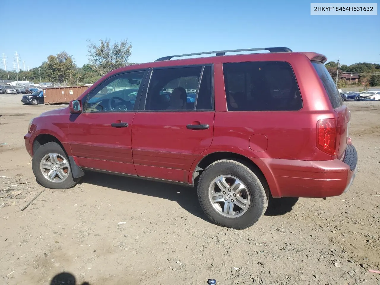 2004 Honda Pilot Ex VIN: 2HKYF18464H531632 Lot: 77081464