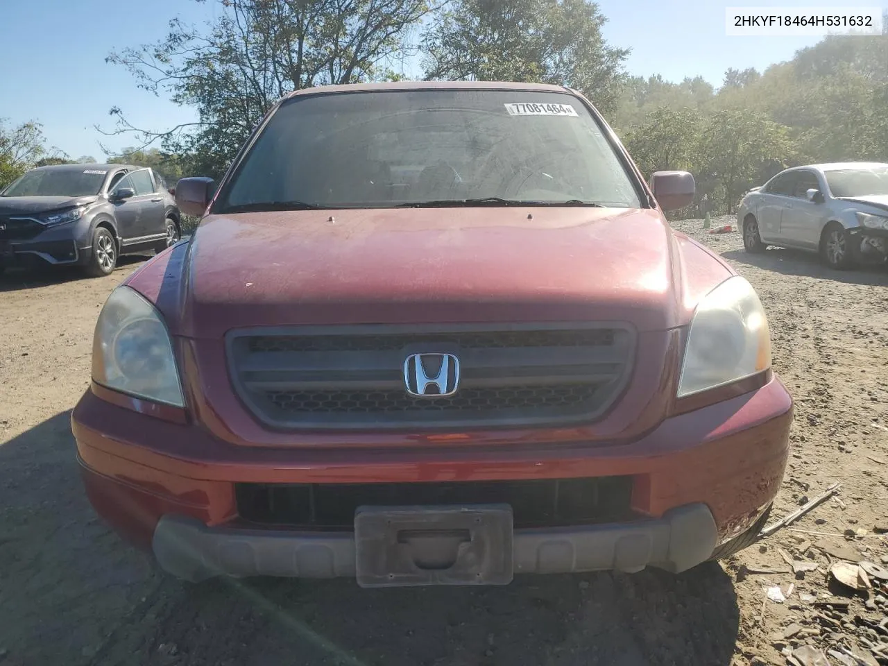 2004 Honda Pilot Ex VIN: 2HKYF18464H531632 Lot: 77081464