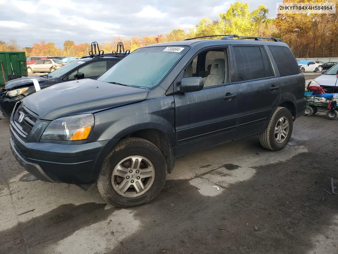 2004 Honda Pilot Ex VIN: 2HKYF184X4H584964 Lot: 77358694