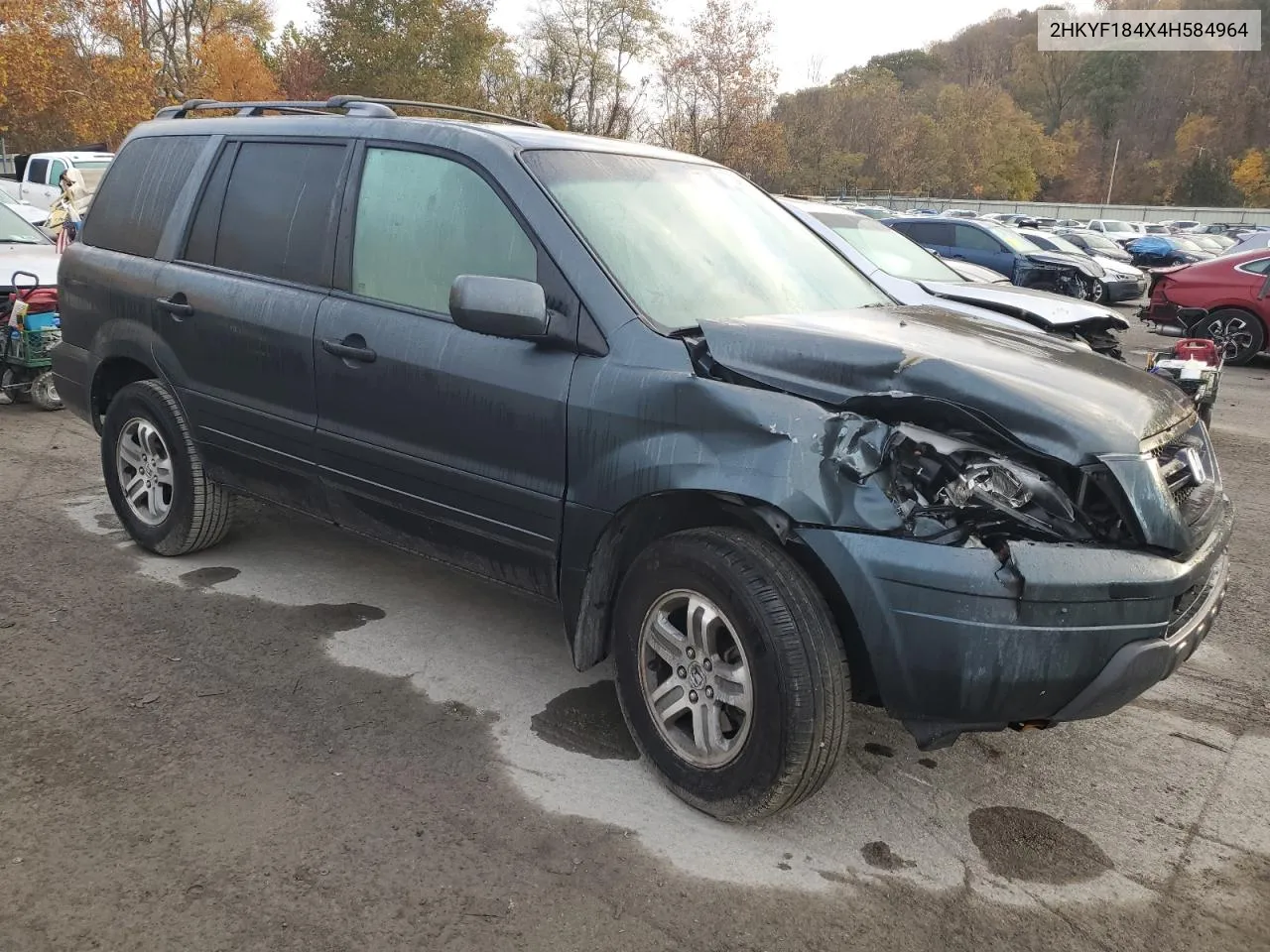 2004 Honda Pilot Ex VIN: 2HKYF184X4H584964 Lot: 77358694