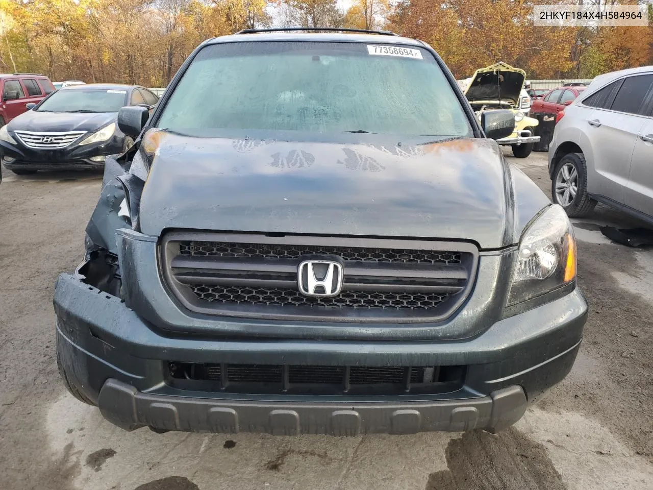 2004 Honda Pilot Ex VIN: 2HKYF184X4H584964 Lot: 77358694