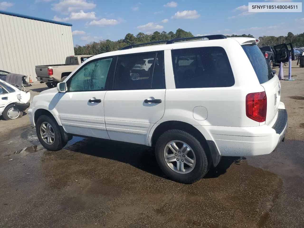 2004 Honda Pilot Exl VIN: 5FNYF18514B004511 Lot: 77618514