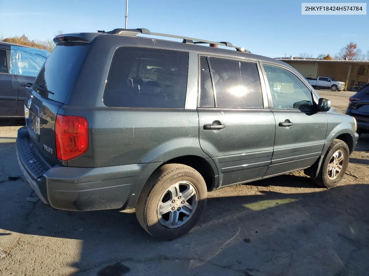 2004 Honda Pilot Ex VIN: 2HKYF18424H574784 Lot: 77736614