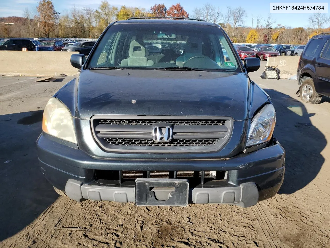 2004 Honda Pilot Ex VIN: 2HKYF18424H574784 Lot: 77736614