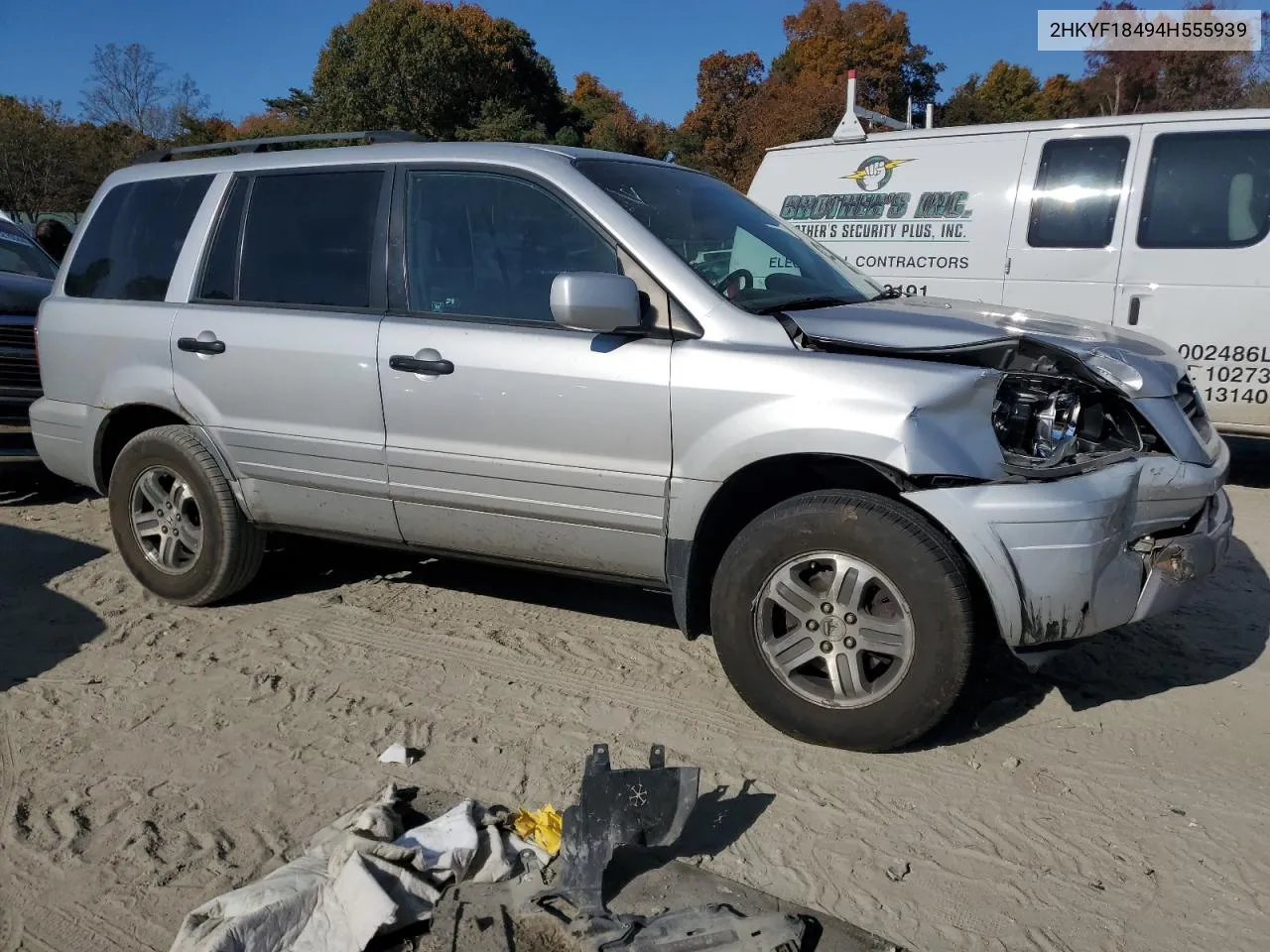 2004 Honda Pilot Ex VIN: 2HKYF18494H555939 Lot: 77810644