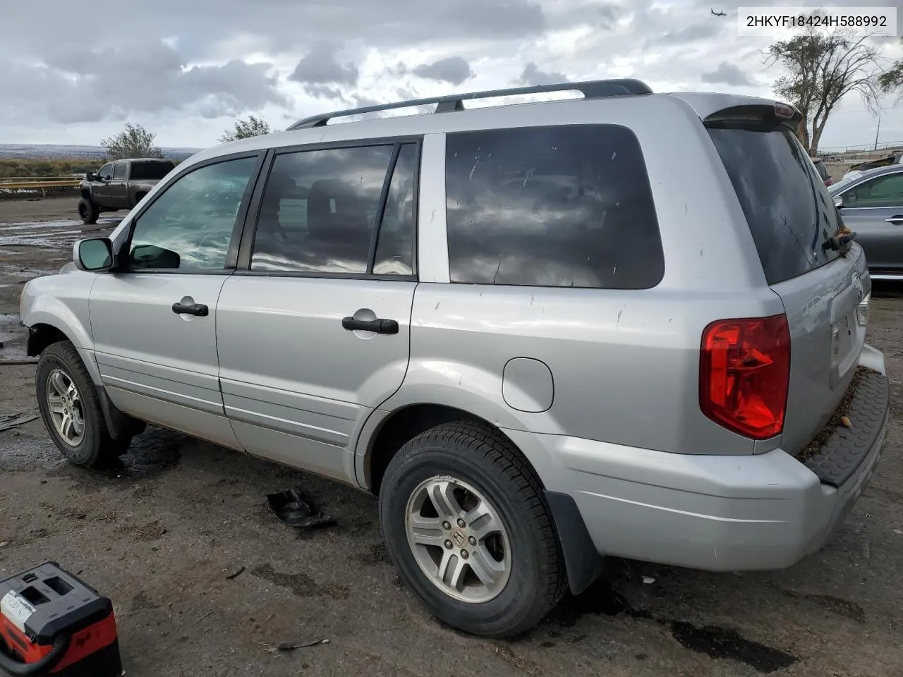 2004 Honda Pilot Ex VIN: 2HKYF18424H588992 Lot: 79046834