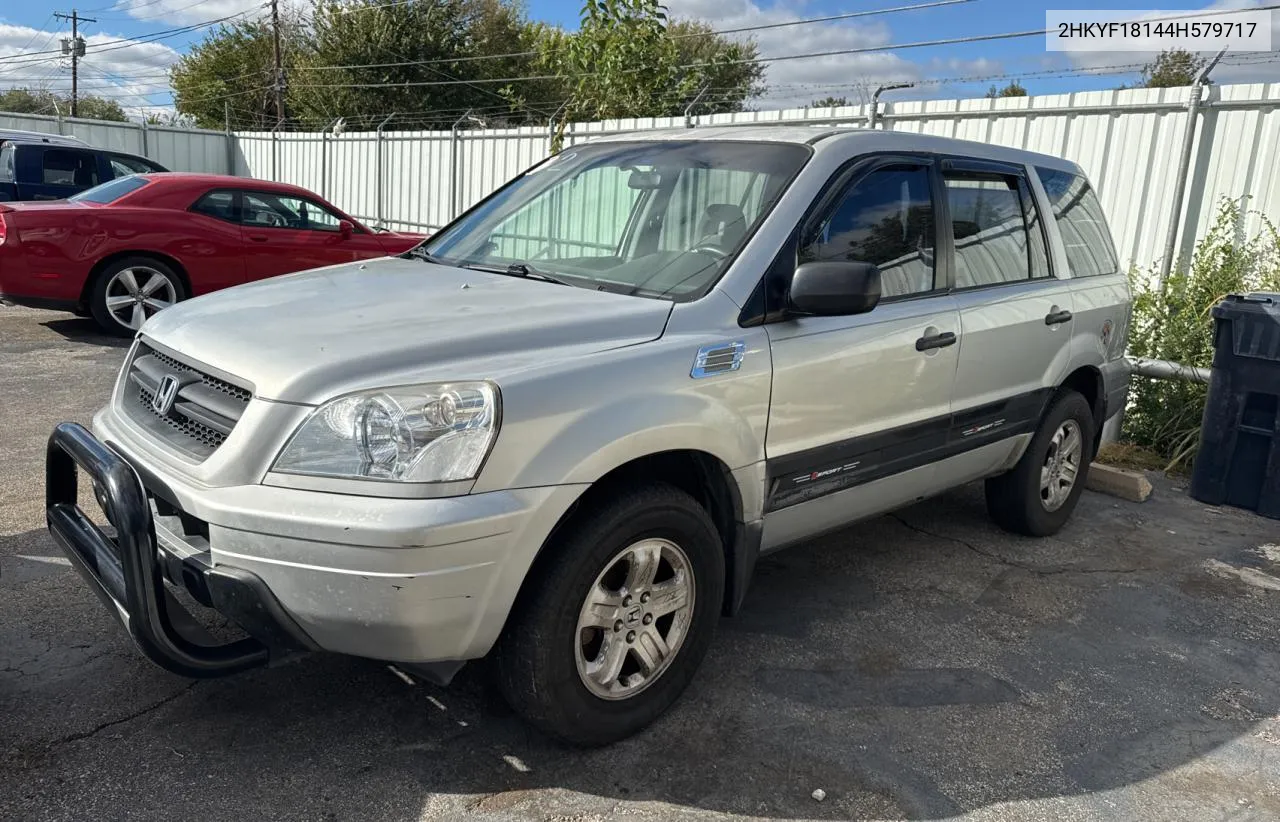 2004 Honda Pilot Lx VIN: 2HKYF18144H579717 Lot: 79723924