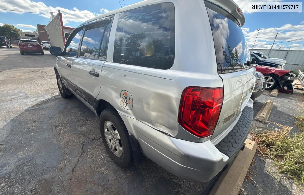 2004 Honda Pilot Lx VIN: 2HKYF18144H579717 Lot: 79723924