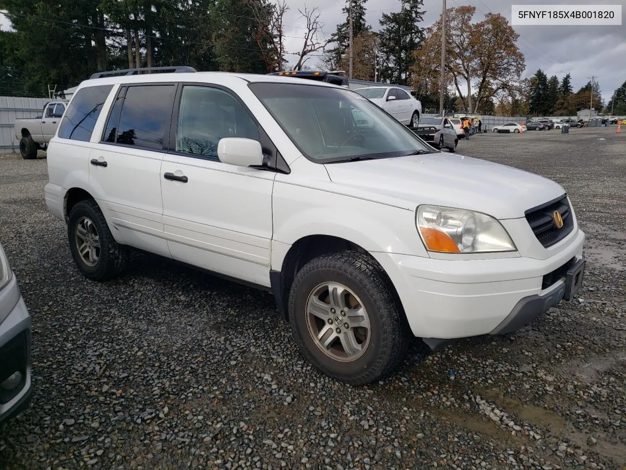 2004 Honda Pilot Exl VIN: 5FNYF185X4B001820 Lot: 80498544