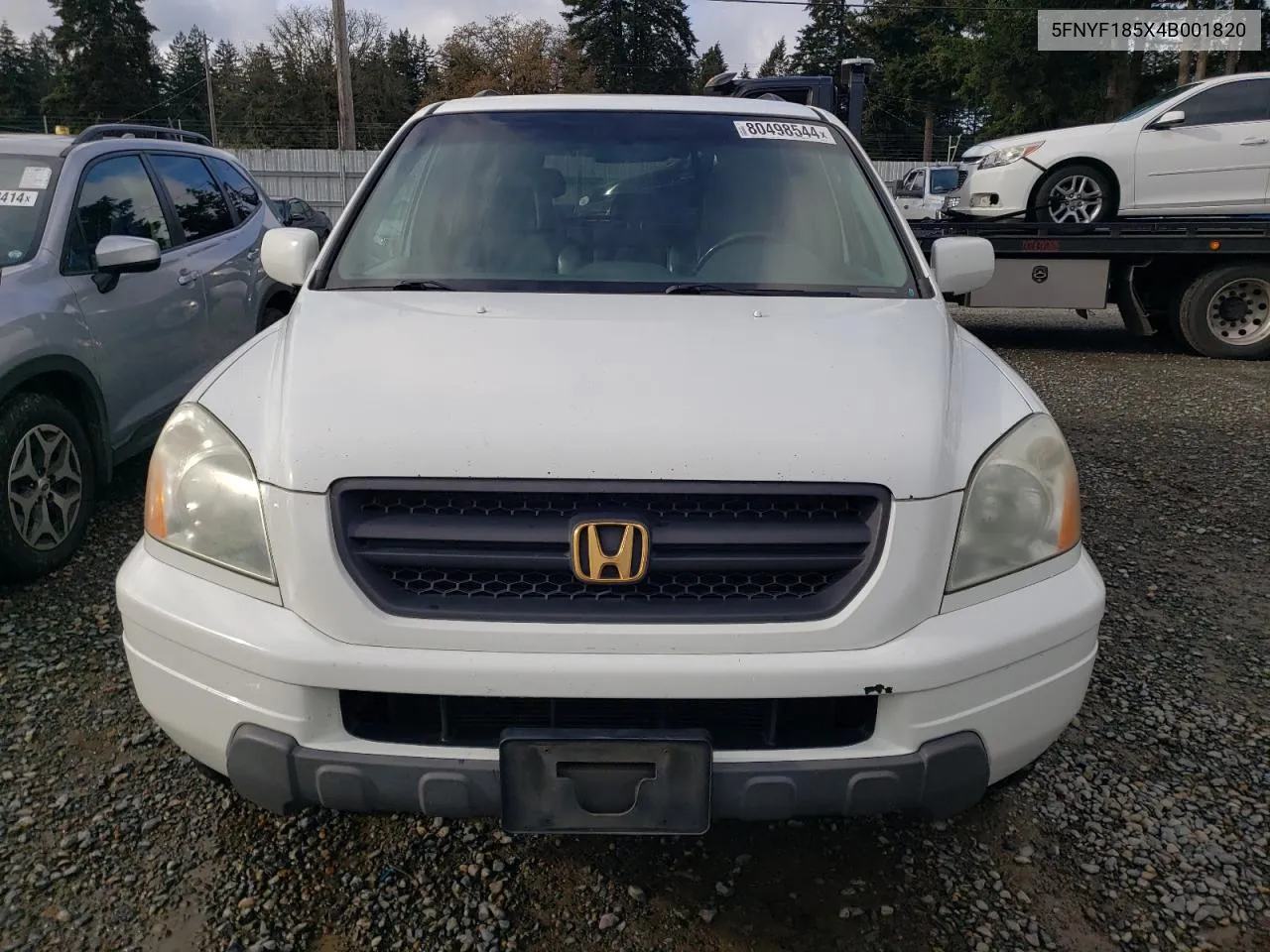 2004 Honda Pilot Exl VIN: 5FNYF185X4B001820 Lot: 80498544