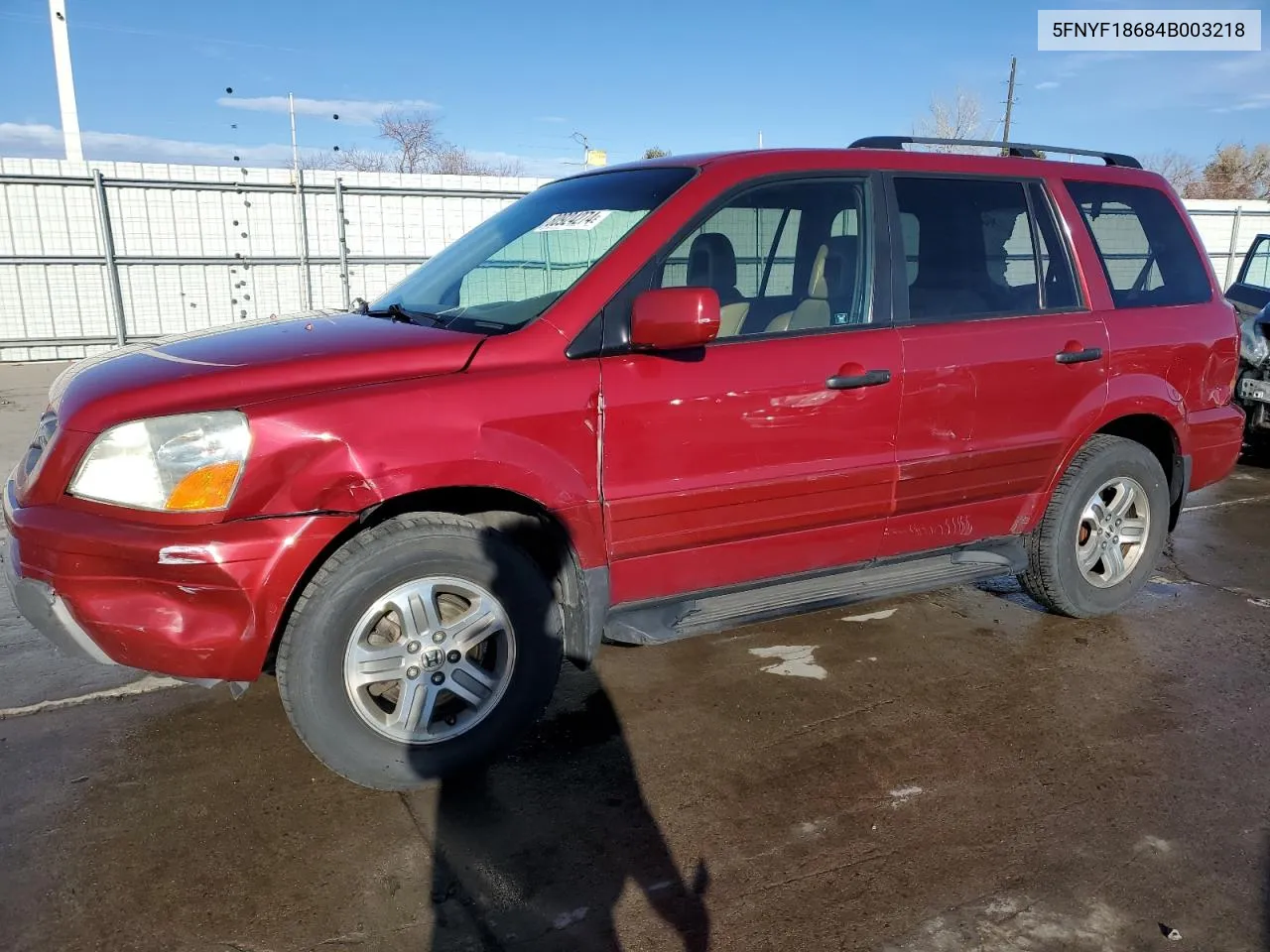 2004 Honda Pilot Exl VIN: 5FNYF18684B003218 Lot: 80924274