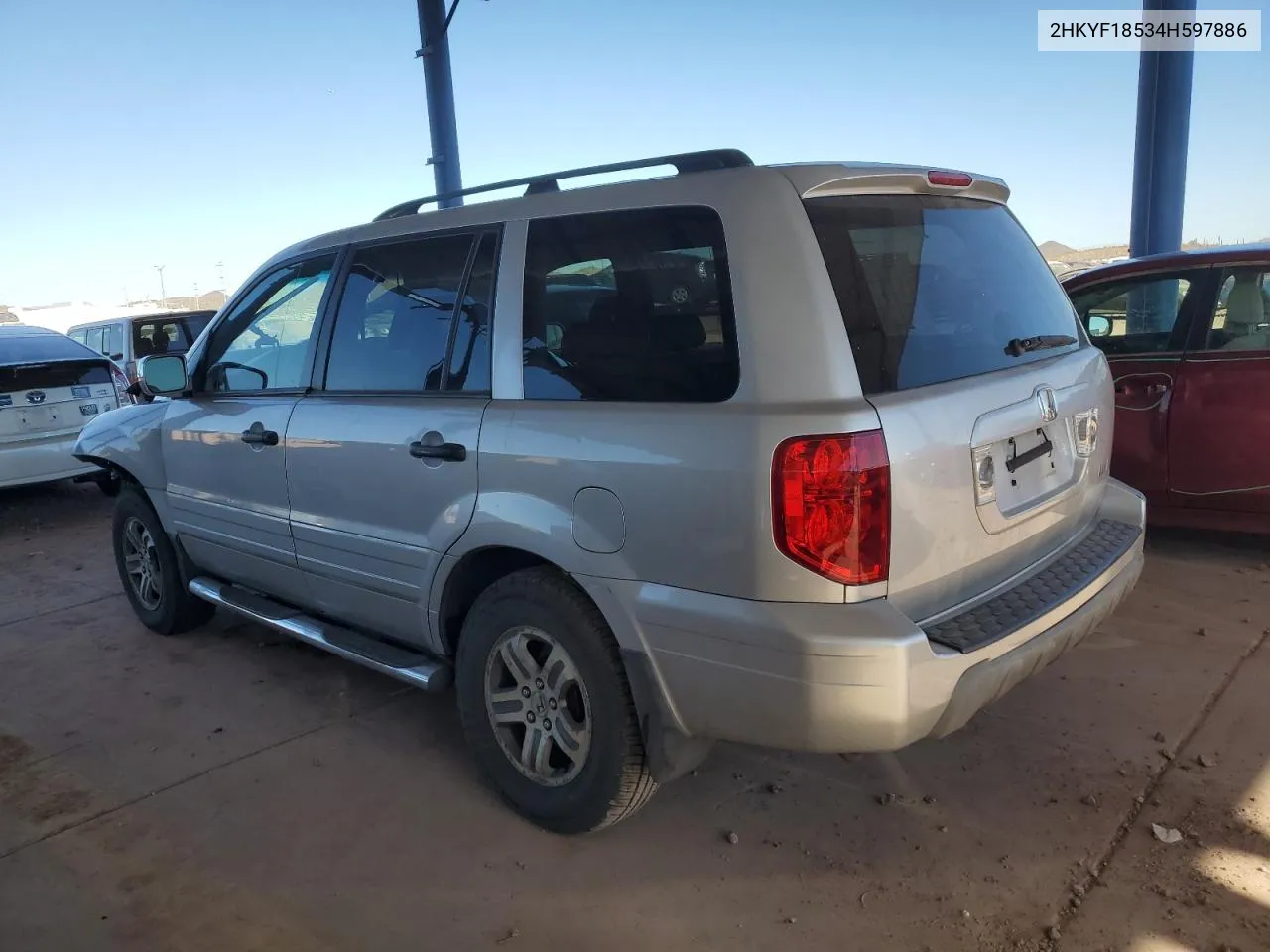 2004 Honda Pilot Exl VIN: 2HKYF18534H597886 Lot: 81089534