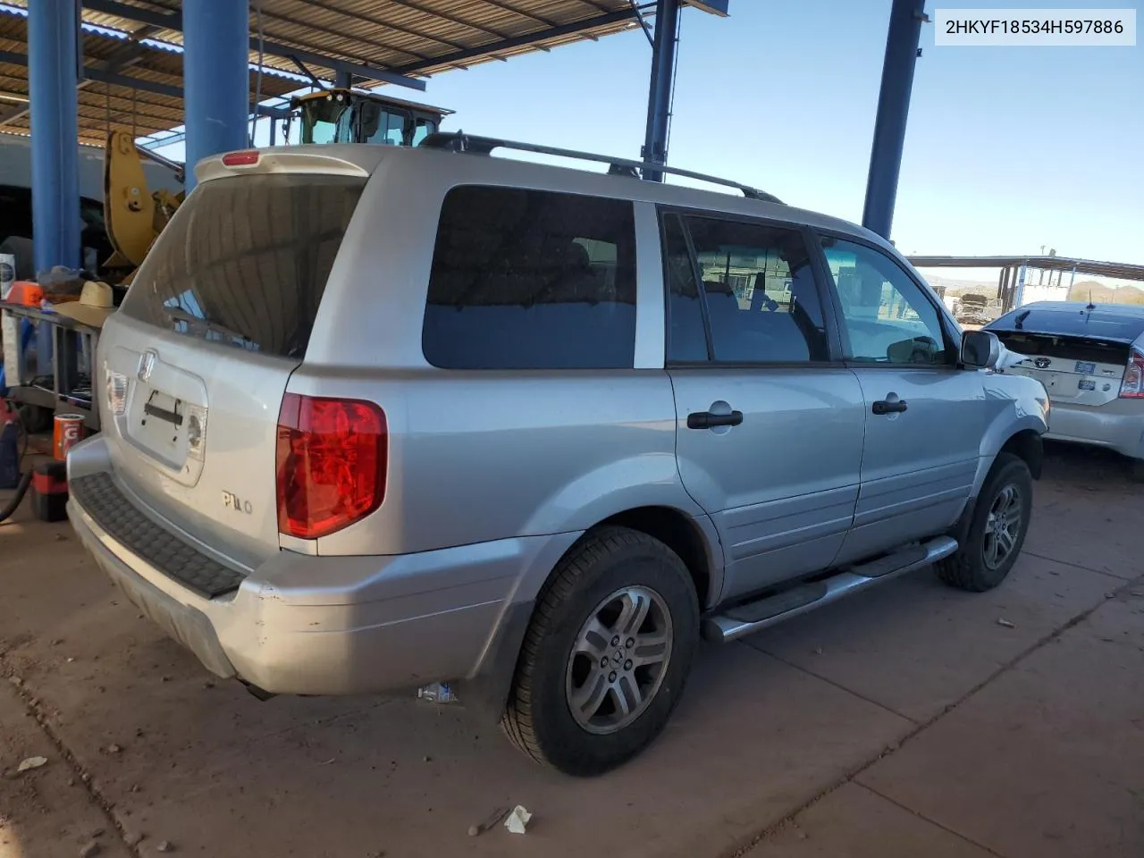 2004 Honda Pilot Exl VIN: 2HKYF18534H597886 Lot: 81089534