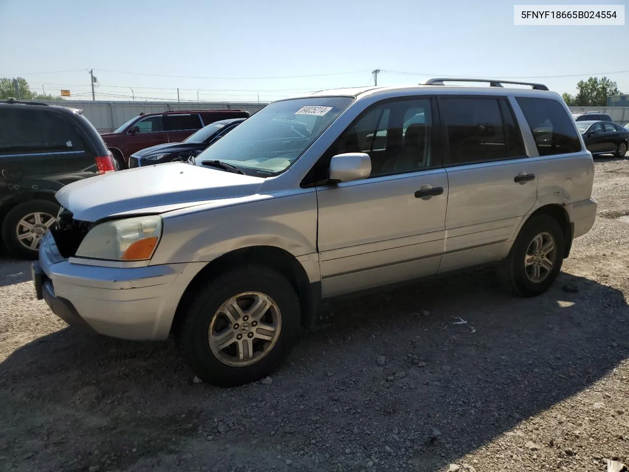 2005 Honda Pilot Exl VIN: 5FNYF18665B024554 Lot: 64025214