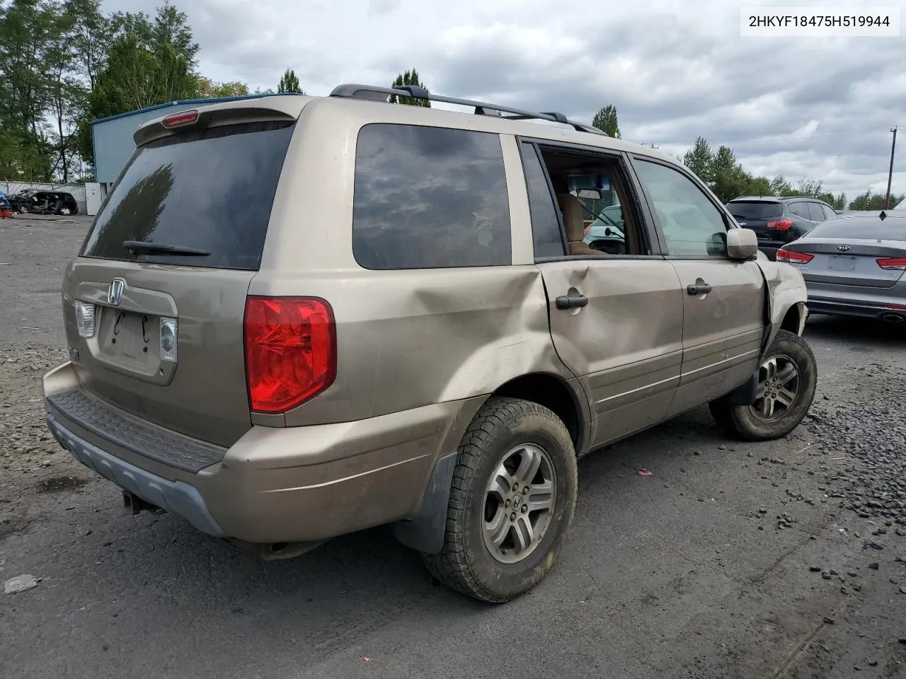 2005 Honda Pilot Ex VIN: 2HKYF18475H519944 Lot: 67315464