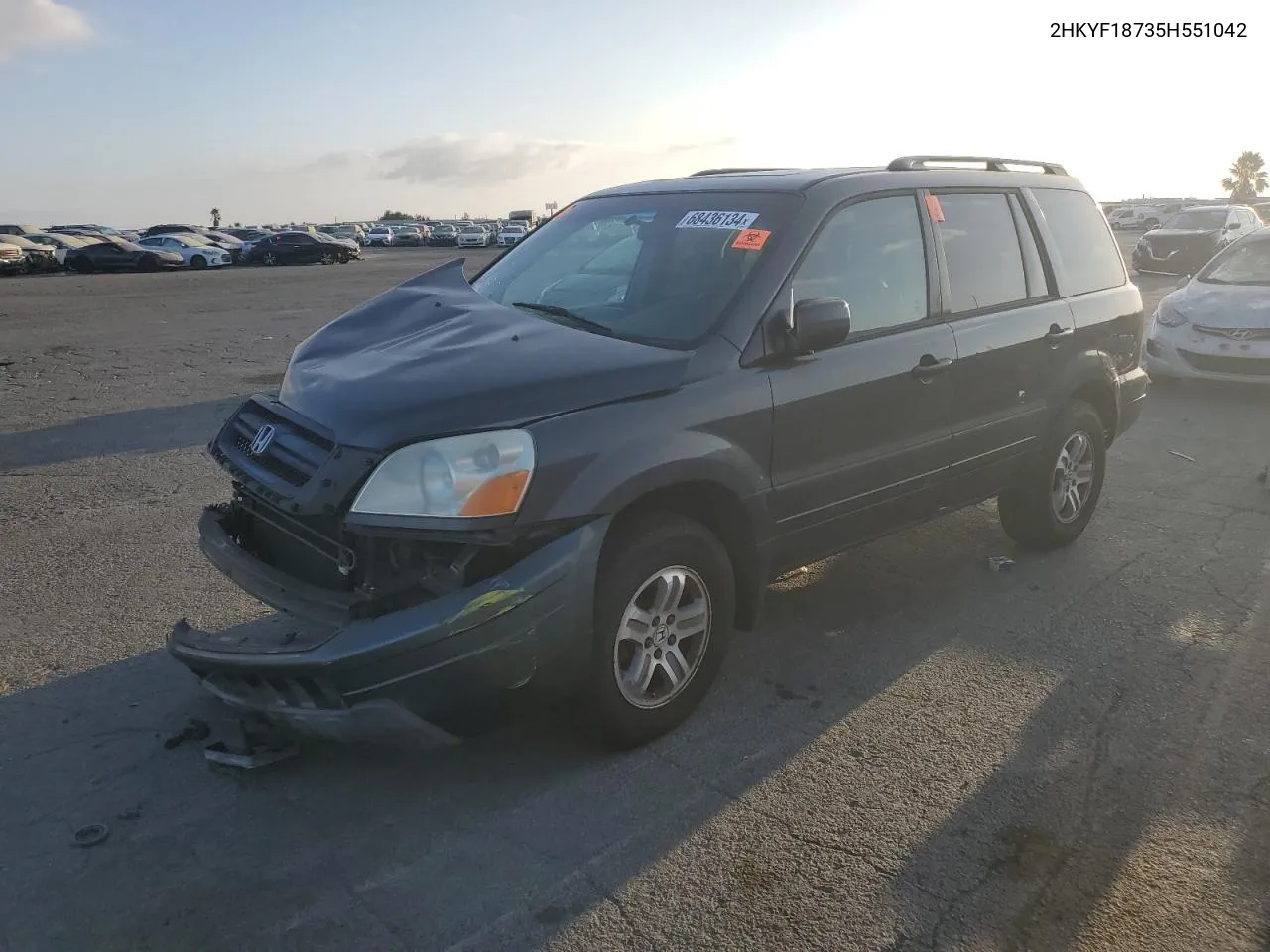 2005 Honda Pilot Exl VIN: 2HKYF18735H551042 Lot: 68436134