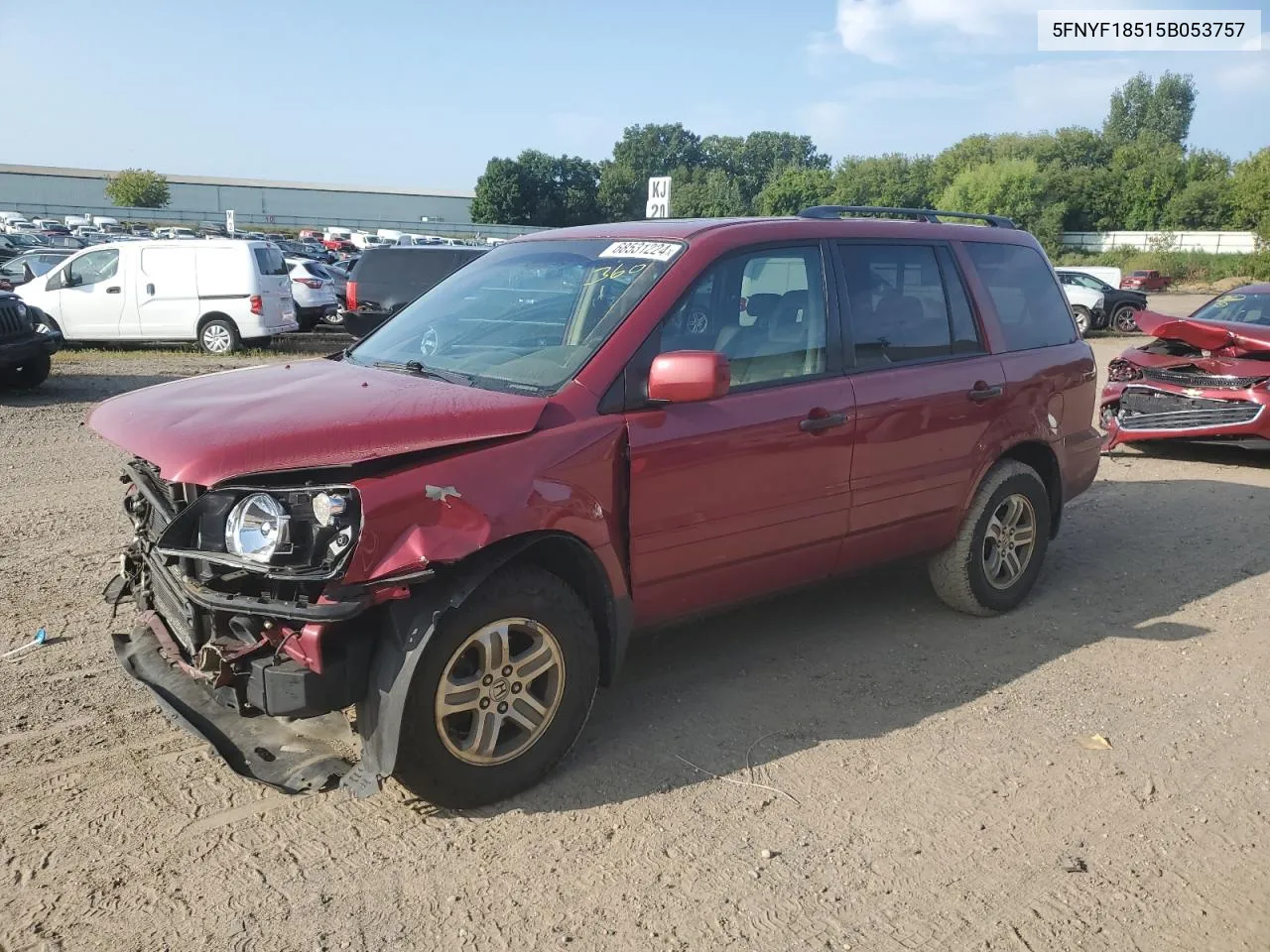 2005 Honda Pilot Exl VIN: 5FNYF18515B053757 Lot: 68531224