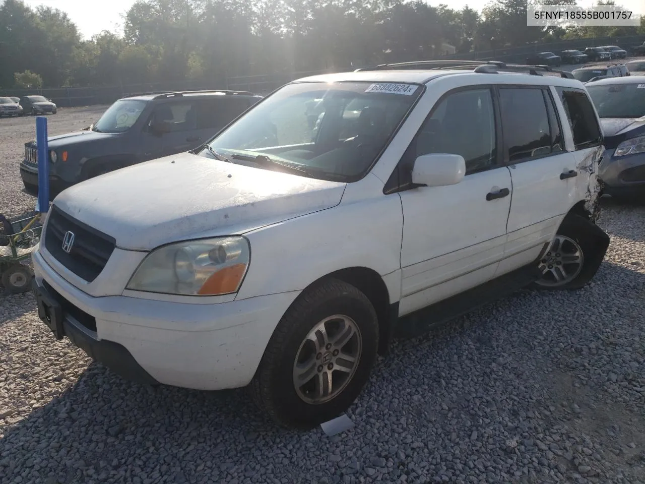 2005 Honda Pilot Exl VIN: 5FNYF18555B001757 Lot: 68882624