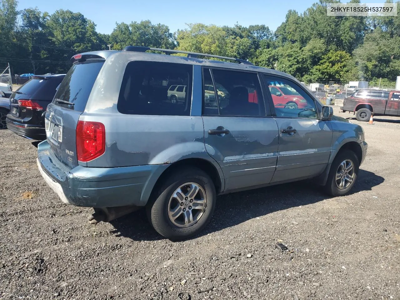 2005 Honda Pilot Exl VIN: 2HKYF18525H537597 Lot: 69230544