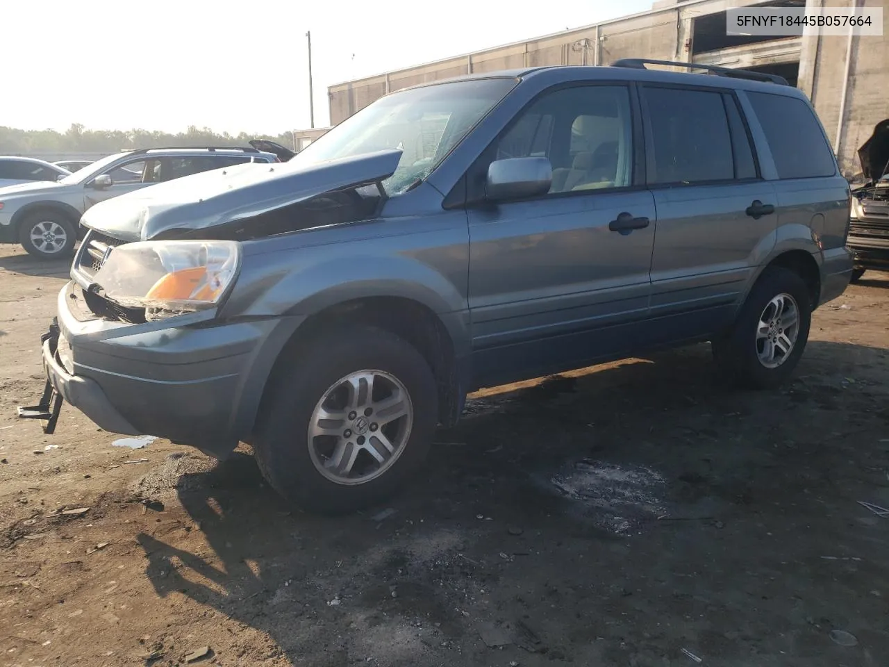 2005 Honda Pilot Ex VIN: 5FNYF18445B057664 Lot: 69235544