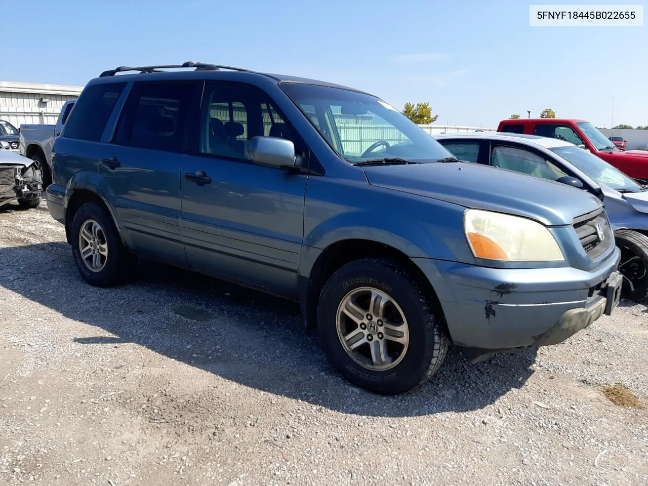 2005 Honda Pilot Ex VIN: 5FNYF18445B022655 Lot: 69587614