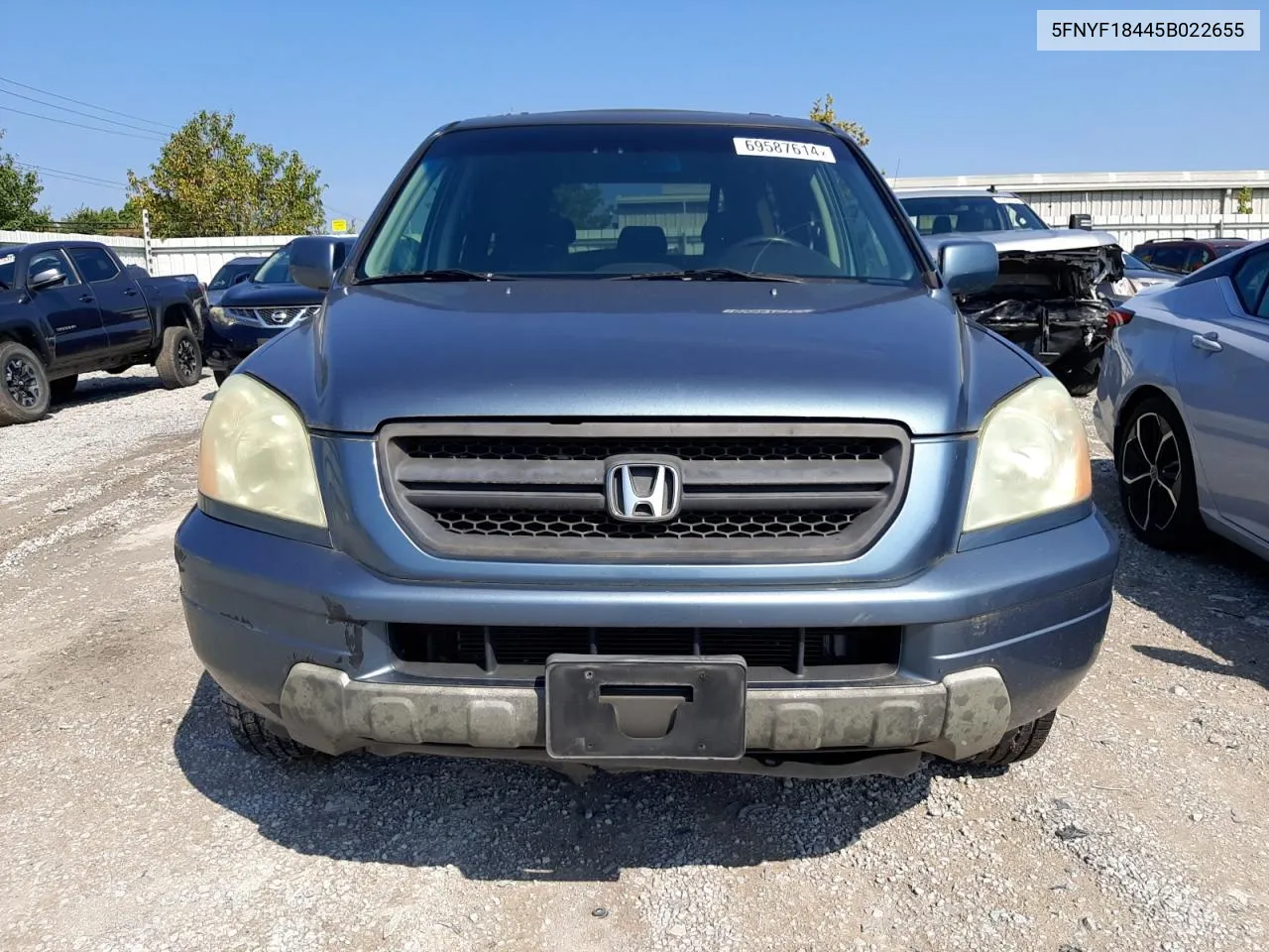 2005 Honda Pilot Ex VIN: 5FNYF18445B022655 Lot: 69587614