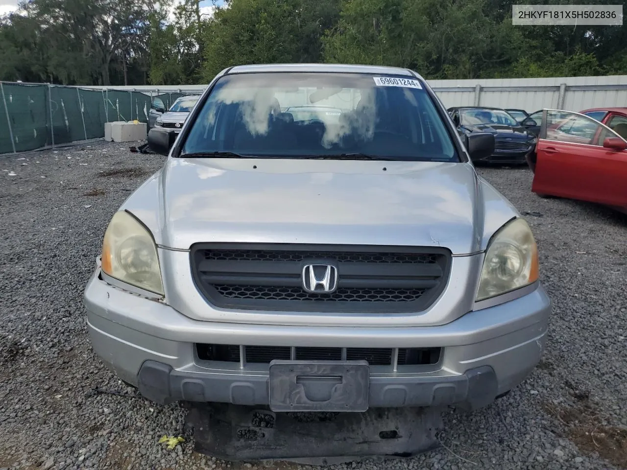 2HKYF181X5H502836 2005 Honda Pilot Lx