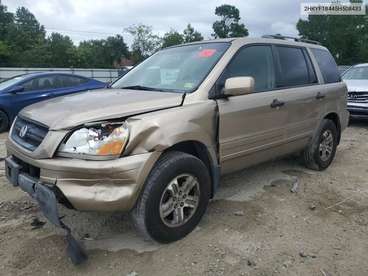 2005 Honda Pilot Ex VIN: 2HKYF18445H508433 Lot: 70582804