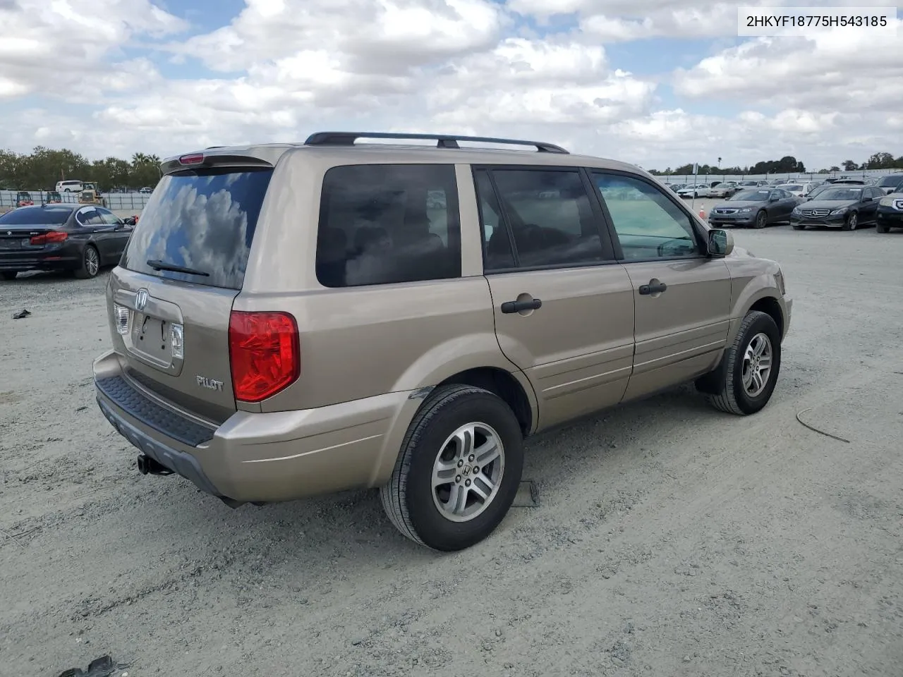 2005 Honda Pilot Exl VIN: 2HKYF18775H543185 Lot: 71853414