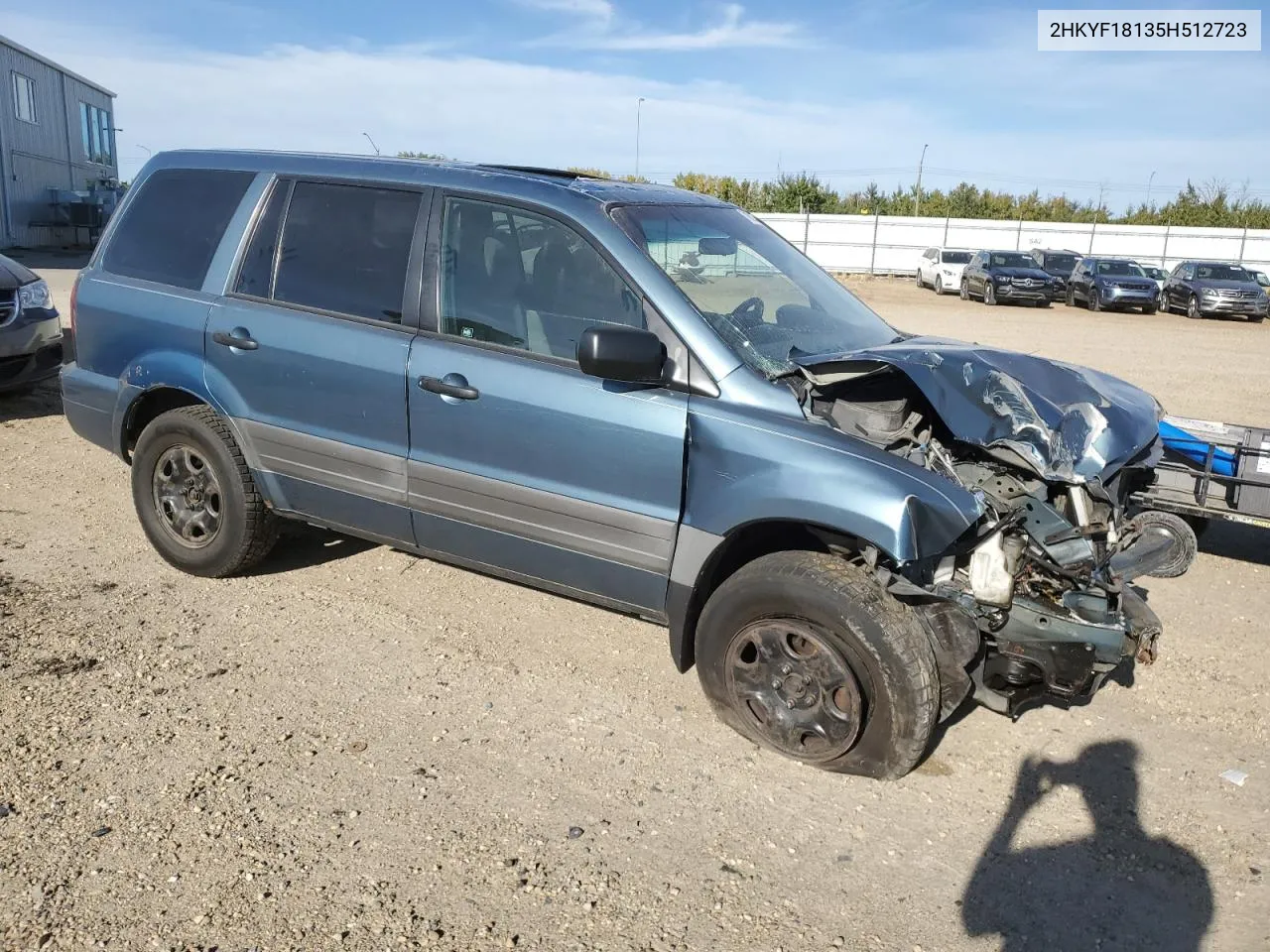 2005 Honda Pilot Lx VIN: 2HKYF18135H512723 Lot: 71952534