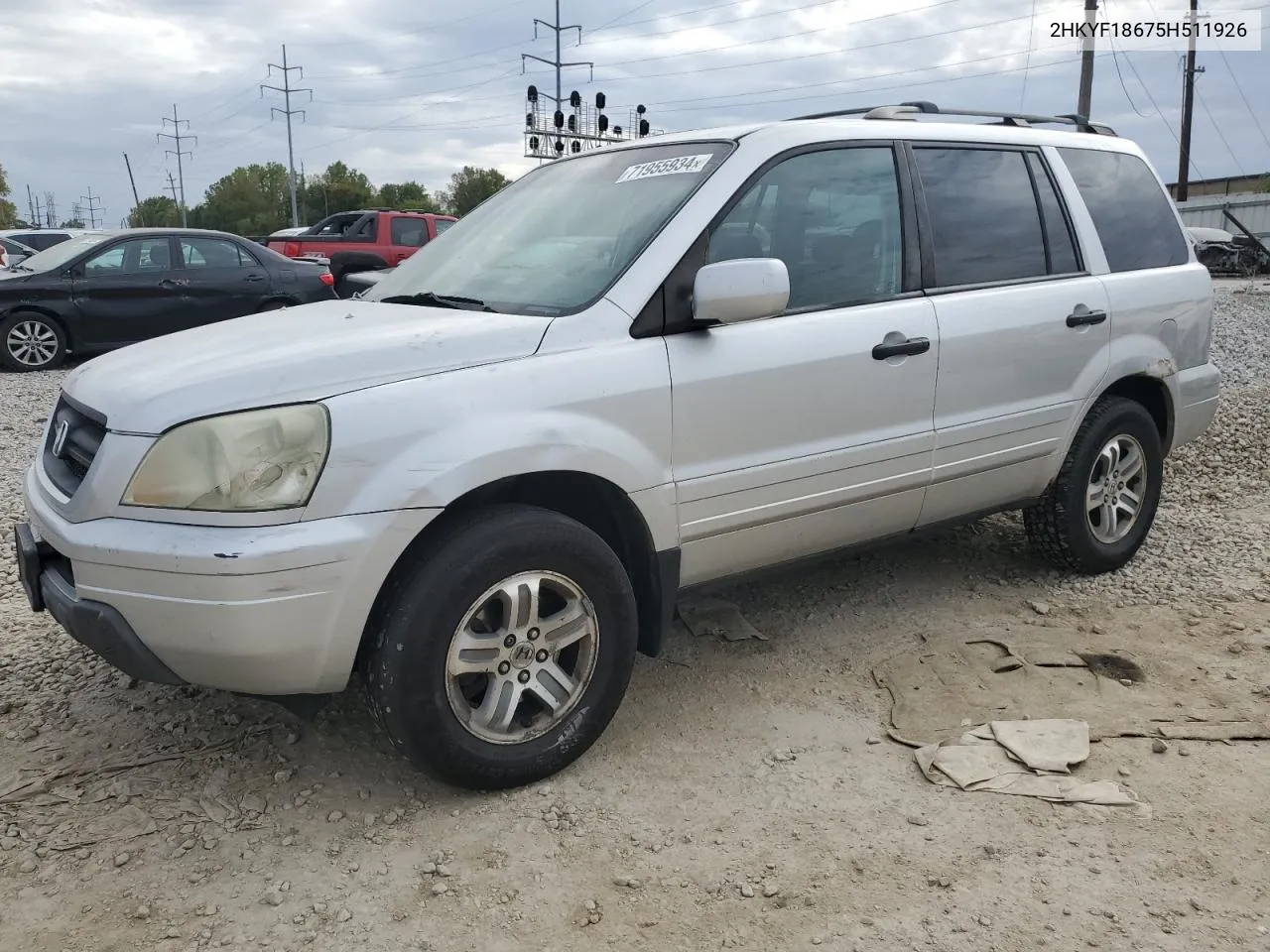 2005 Honda Pilot Exl VIN: 2HKYF18675H511926 Lot: 71955934