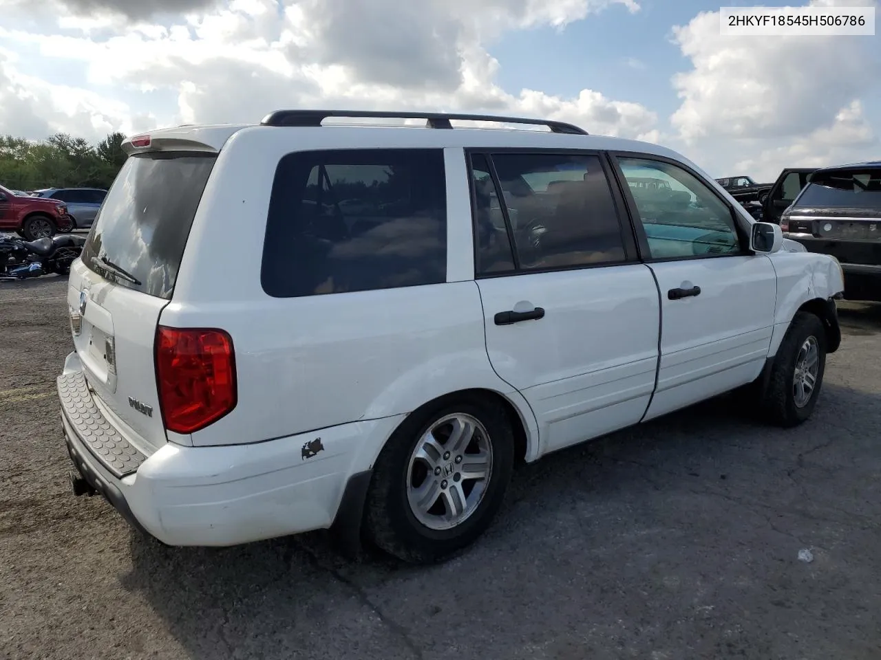 2005 Honda Pilot Exl VIN: 2HKYF18545H506786 Lot: 73577364