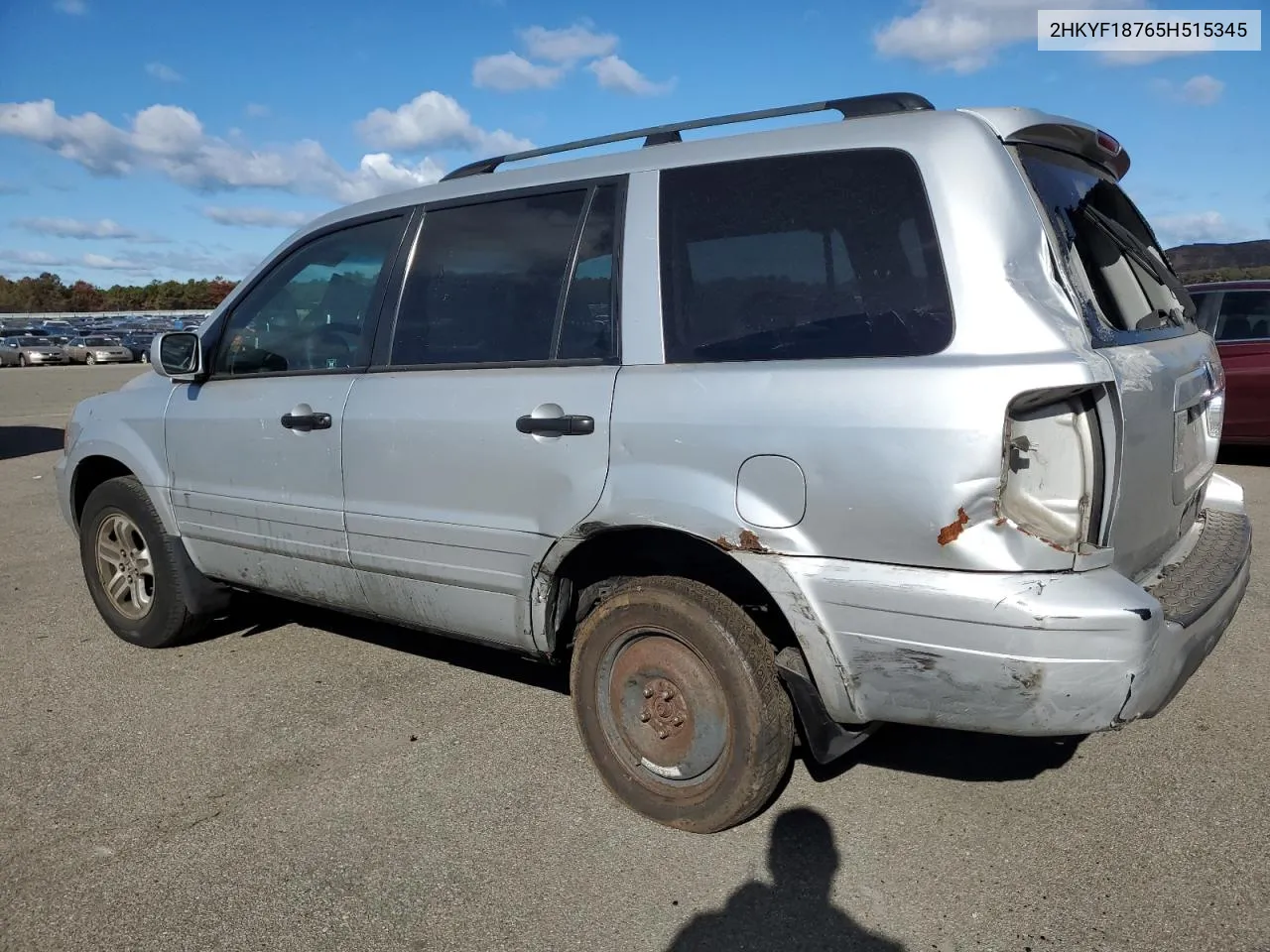 2005 Honda Pilot Exl VIN: 2HKYF18765H515345 Lot: 73627054